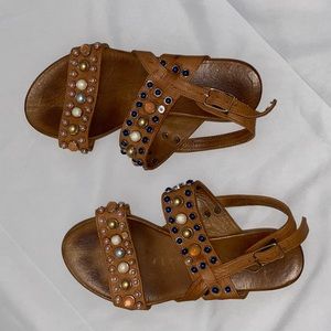 Free People Stone Studded Leather Sandals
